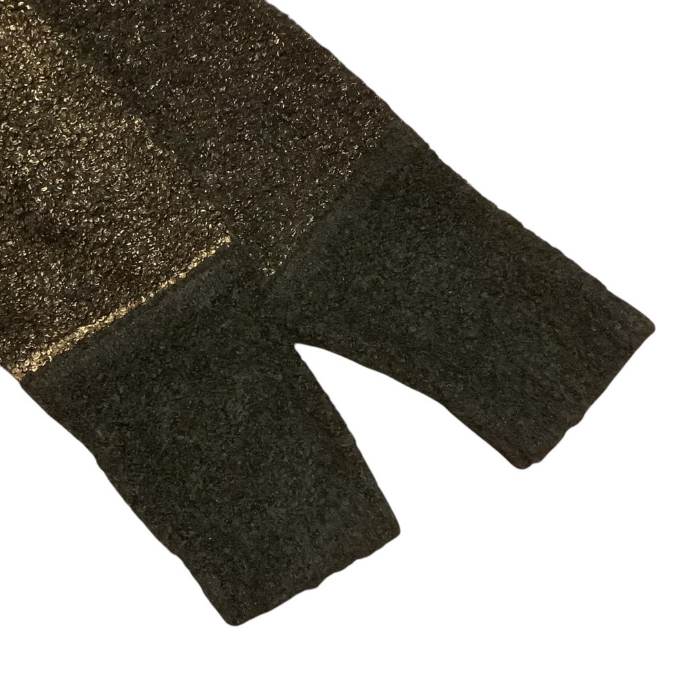 OLSEN EUROPE BLACK & METALLIC GOLD ZIP UP LONG SLEEVE SWEATER/ JACKET/ Size L - Picture 10 of 13